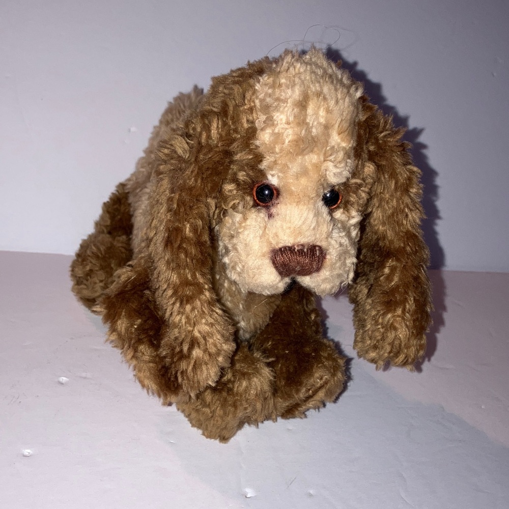 1995 GANZ Fluffy Brown and Cream Dog Plush